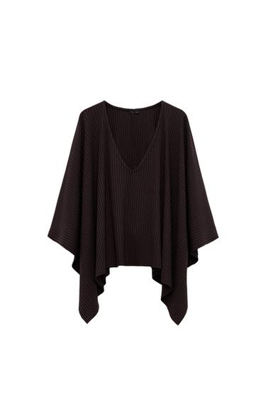 RIBBED ASYMMETRIC CAPE