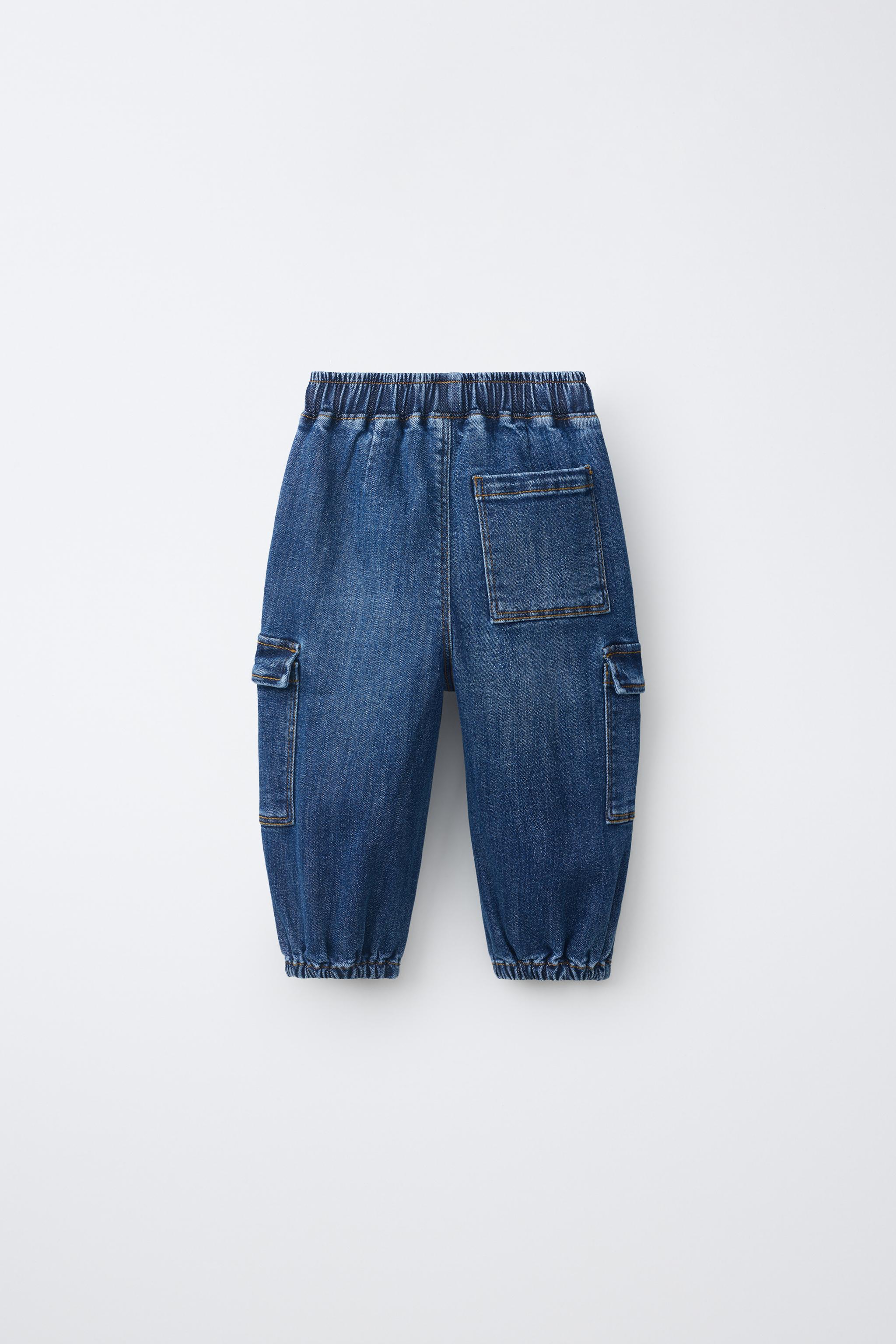 COMFY CARGO JOGGER JEANS — Mid-blue