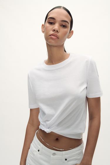 CAMISETA BÁSICA CUELLO REDONDO - Blanco de Zara