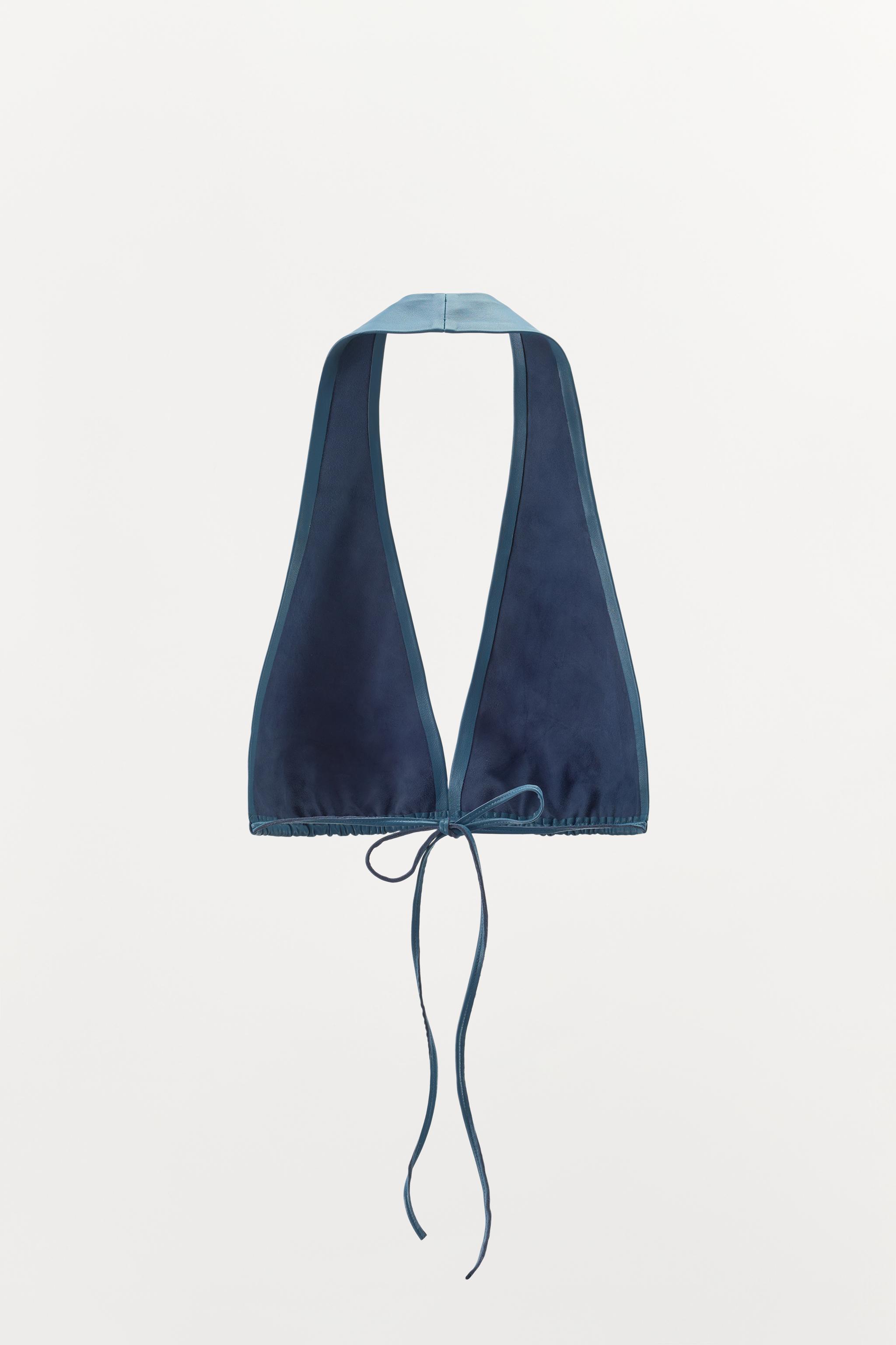 TOP SOUTIEN-GORGE HALTER EN CUIR 100%