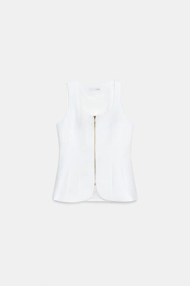 ZIP-UP WAISTCOAT - White by Zara - Image 0