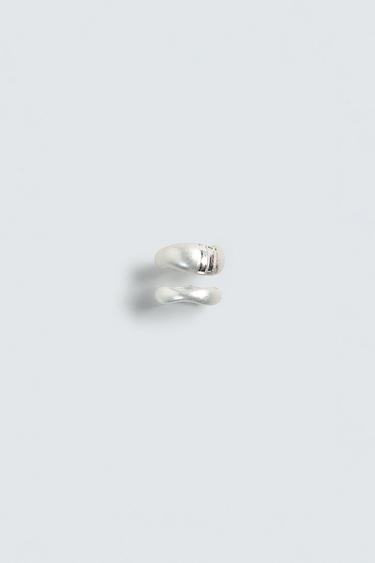 Zara 2-PACK OF COMBINED METAL RINGS SAMUEL DE SABOIA X ZARA - Silver