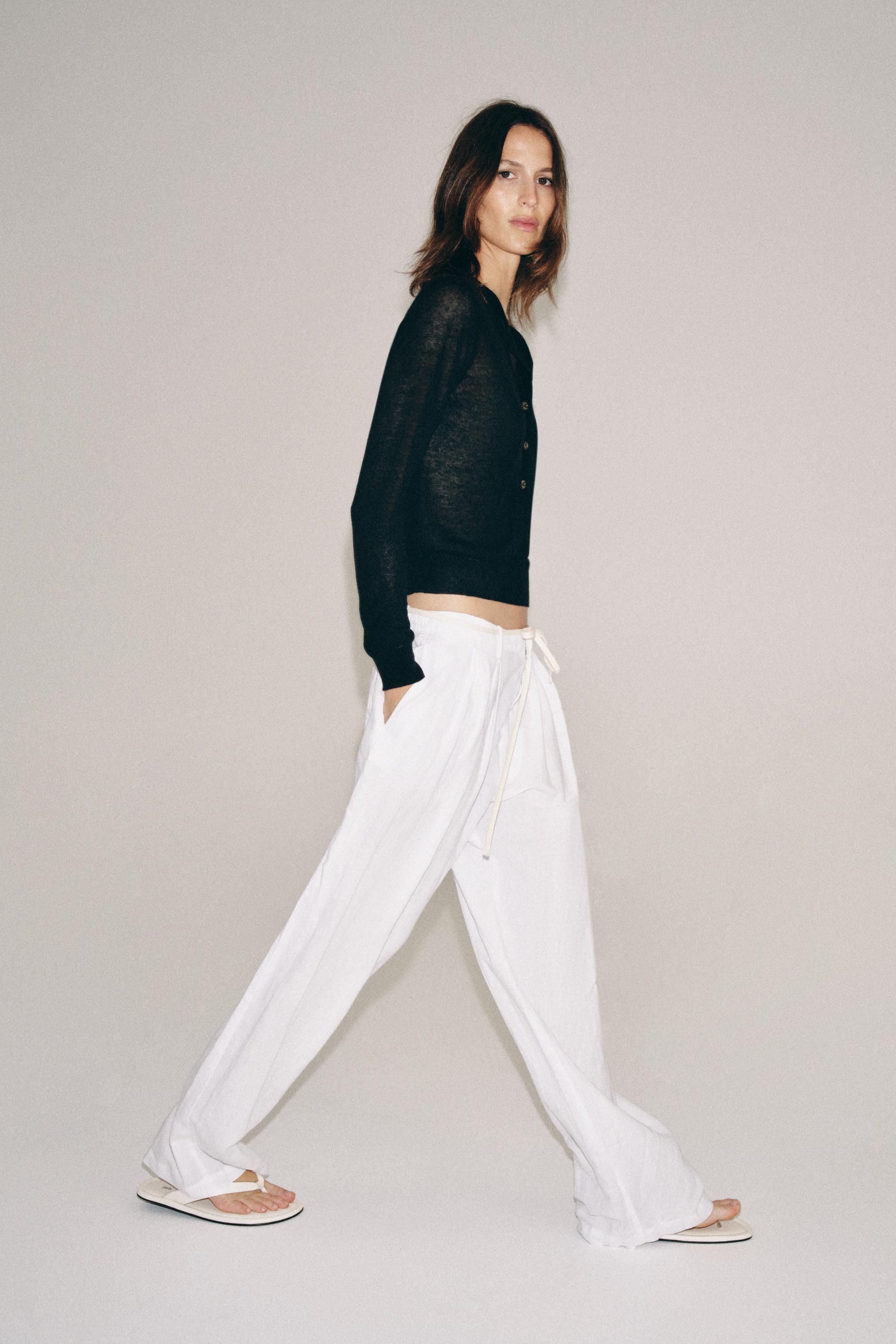 ZW COLLECTION LINEN PANTS — White