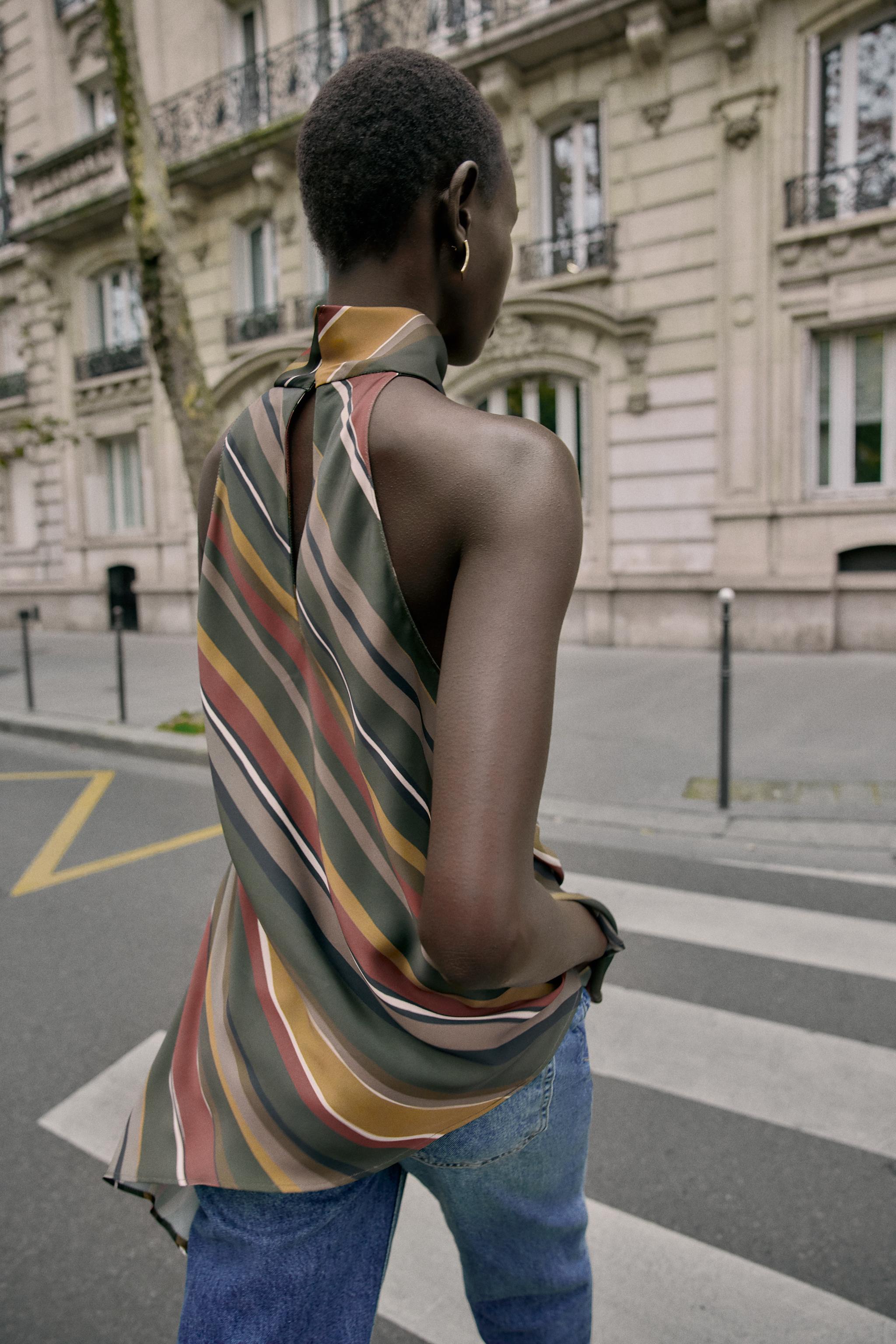 ASYMMETRIC STRIPED TOP - Multicolored | ZARA United States