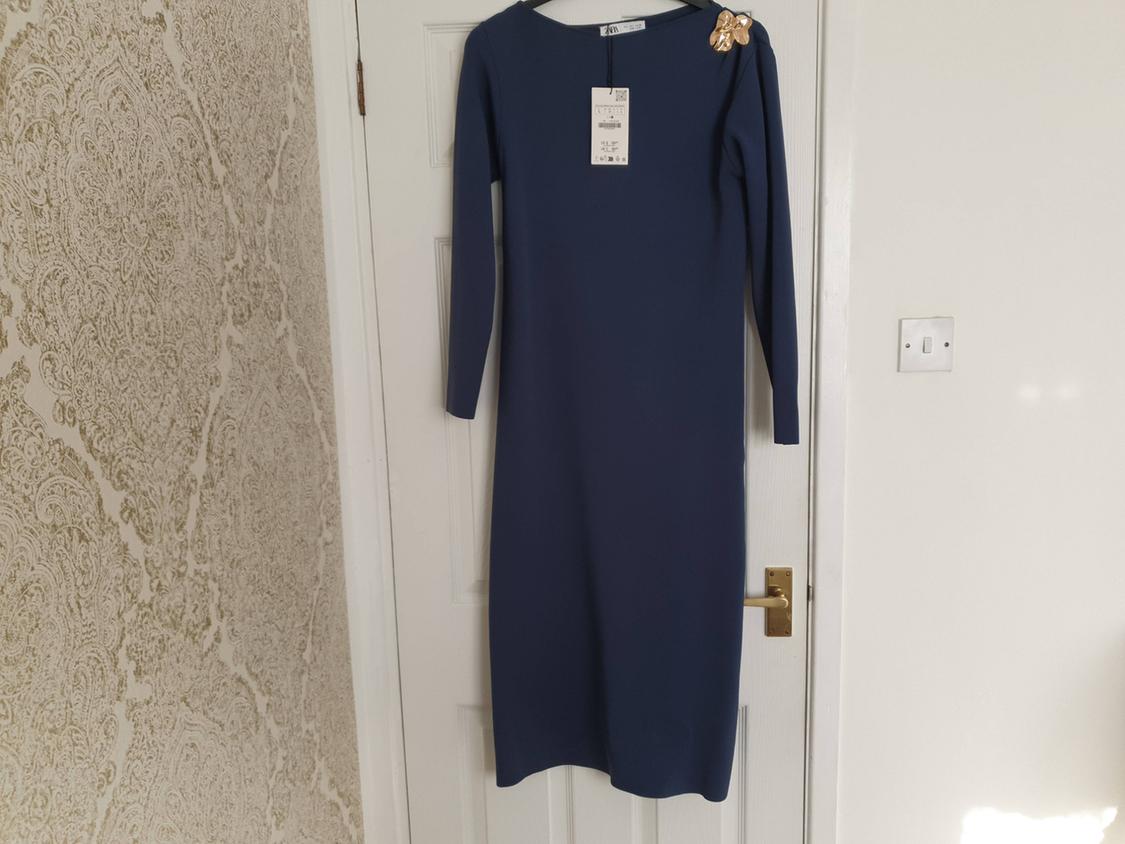PLAIN KNIT MIDI DRESS - Image 3