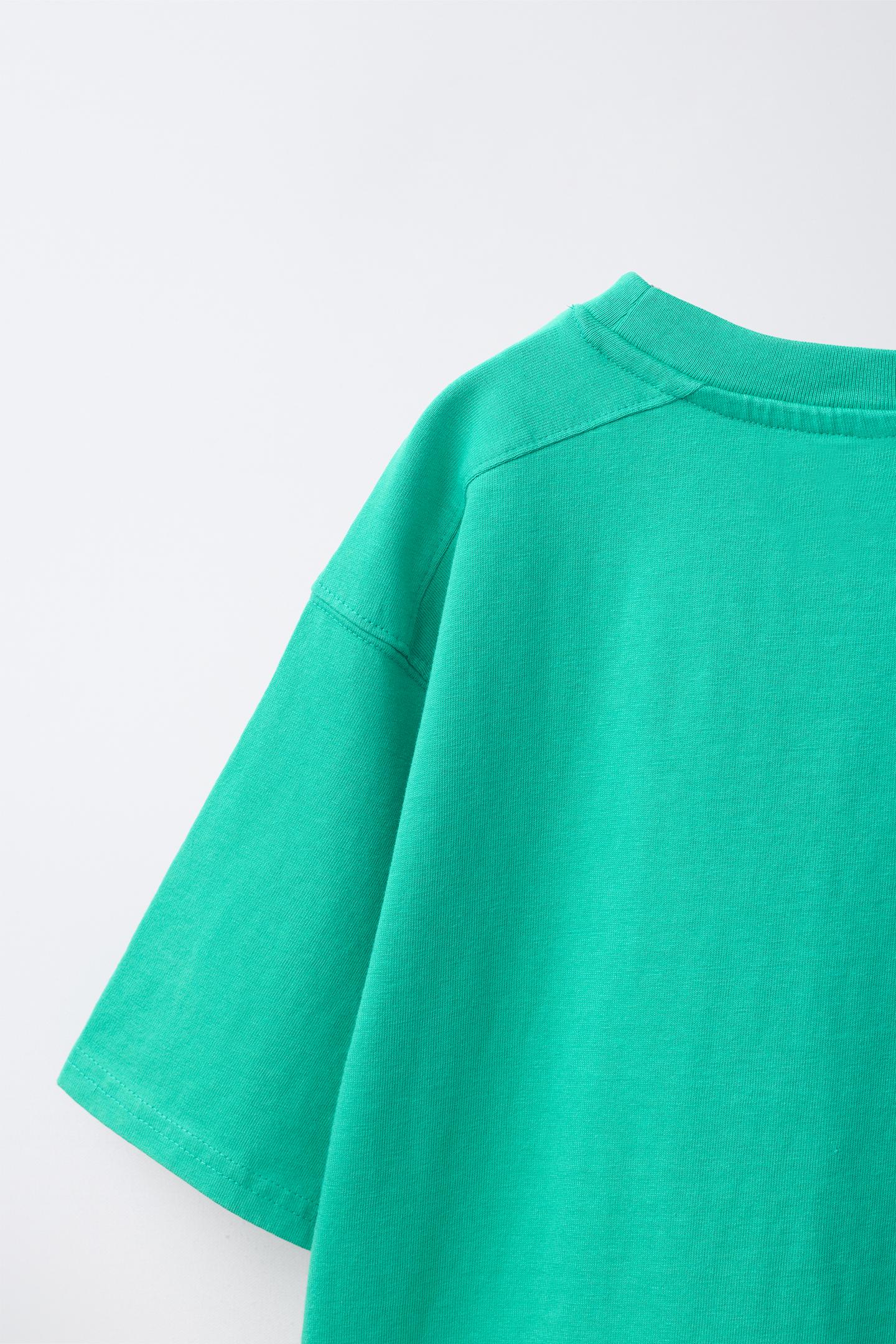 Детская футболка Zara Text Print, цвет: Бирюзовый — фото 4