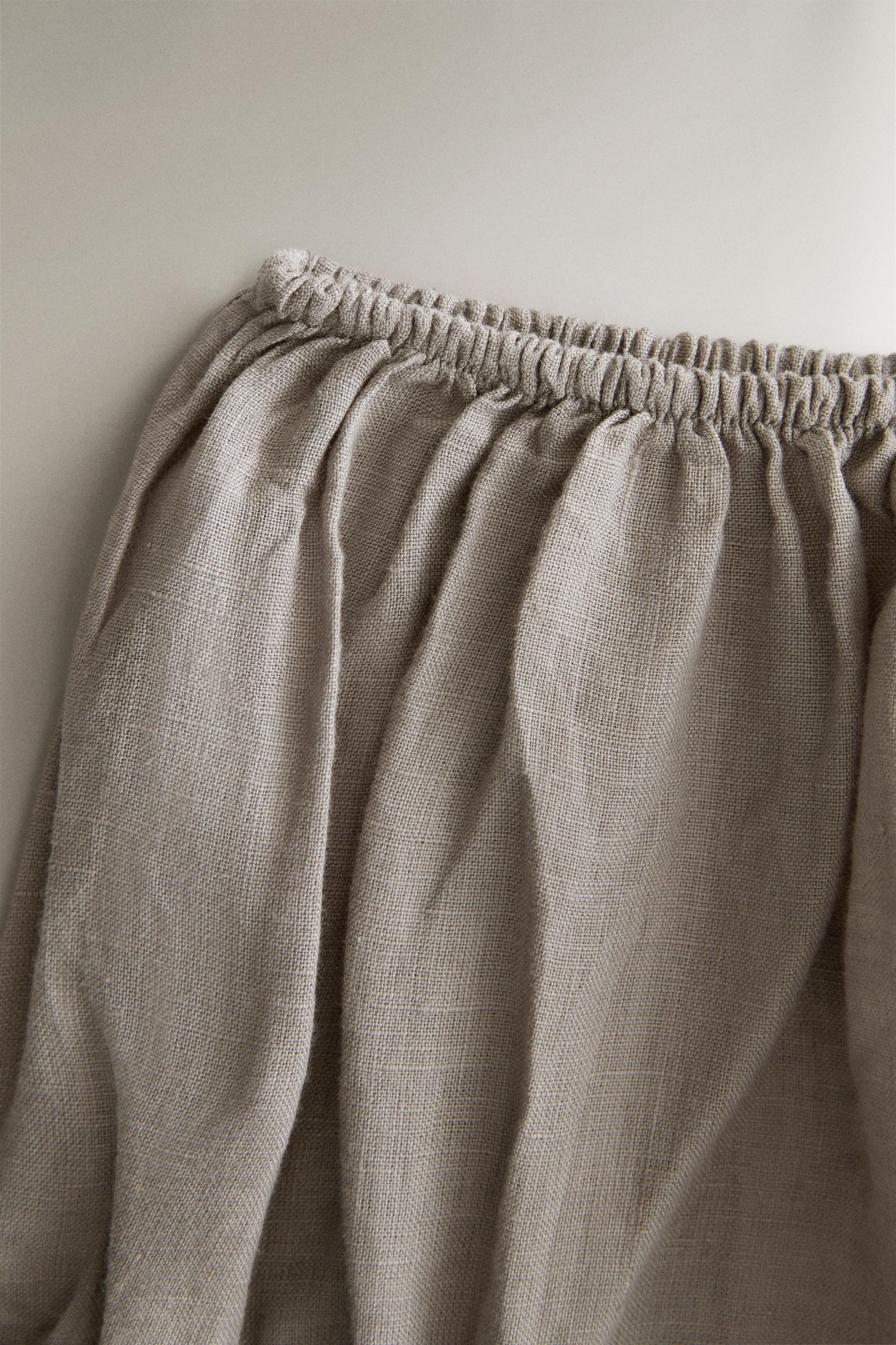 LINEN BABY BLOOMERS — Gray