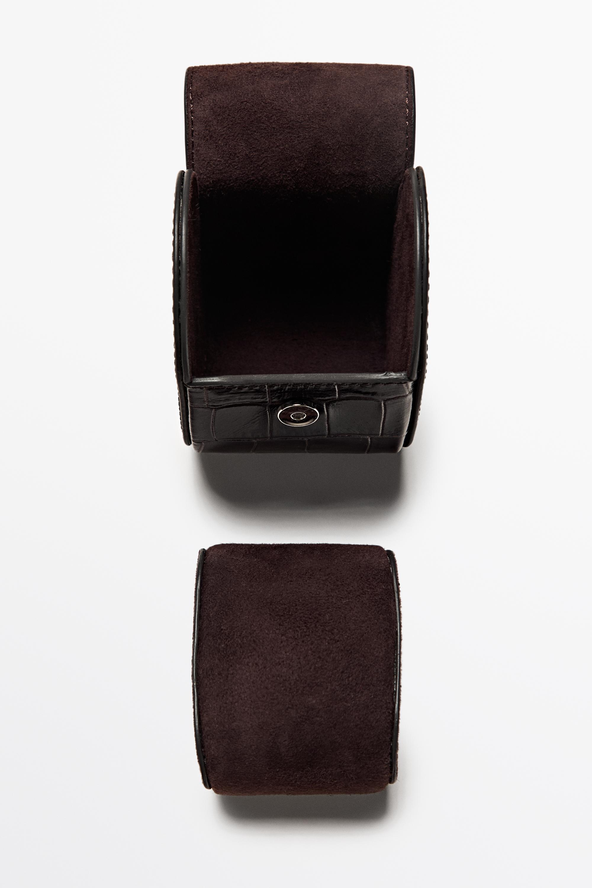 Croc-embossed nappa leather watch case