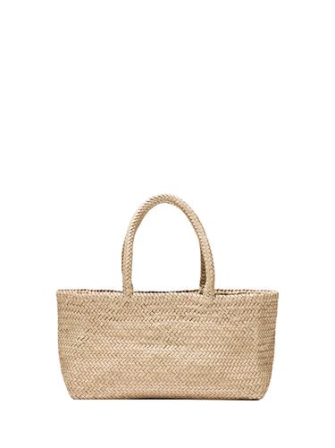Zara Medium braided nappa leather tote bag - Ecru