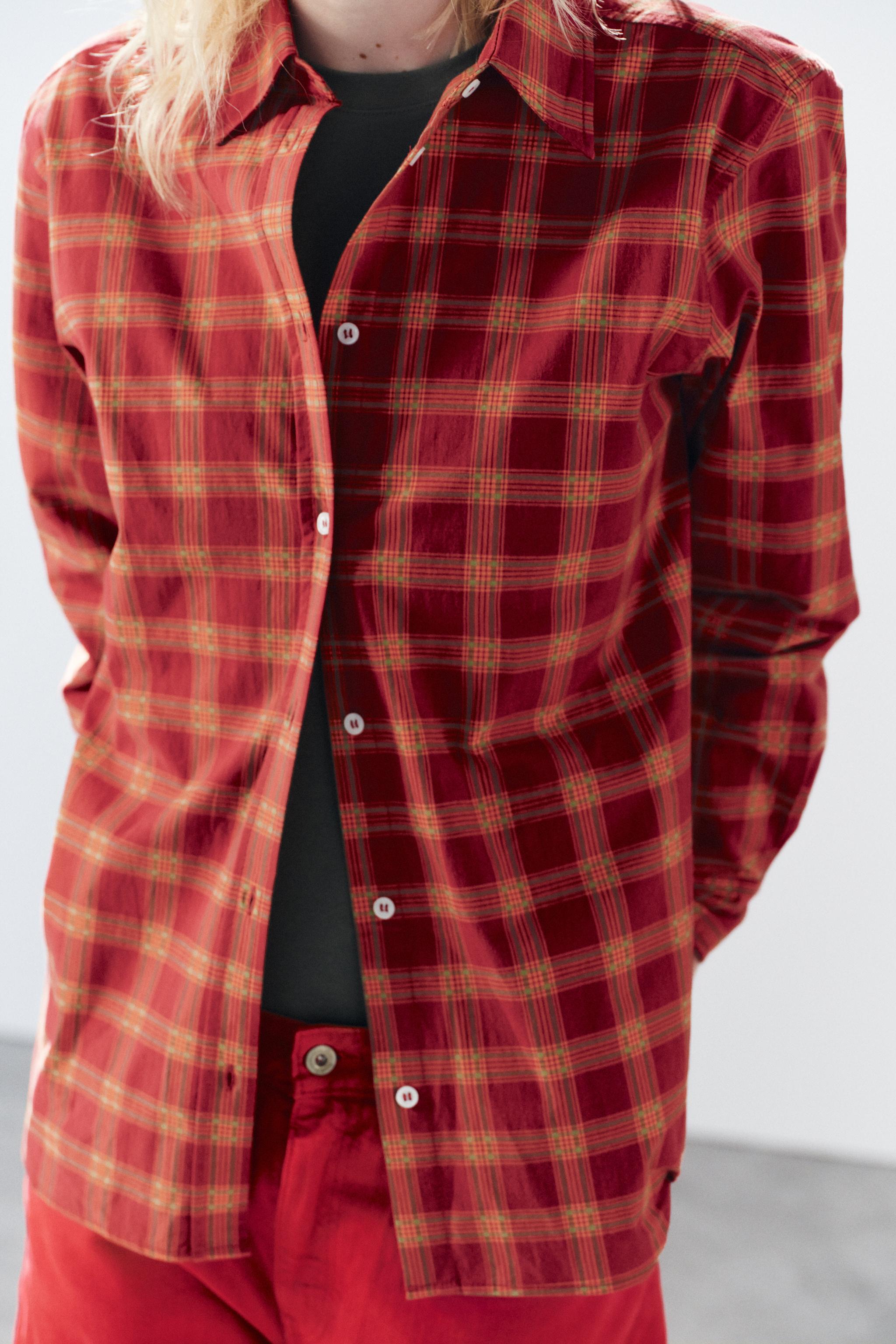 CHEMISE OVERSIZE POPELINE CARREAUX