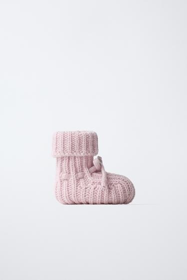 Zara CASHMERE BOOTIES - Pink