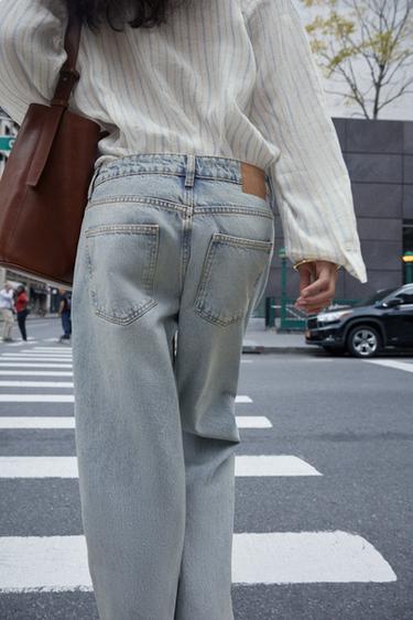 JEANS Z1975 STRAIGHT TIRO ALTO FULL LENGTH - Azul medio de Zara