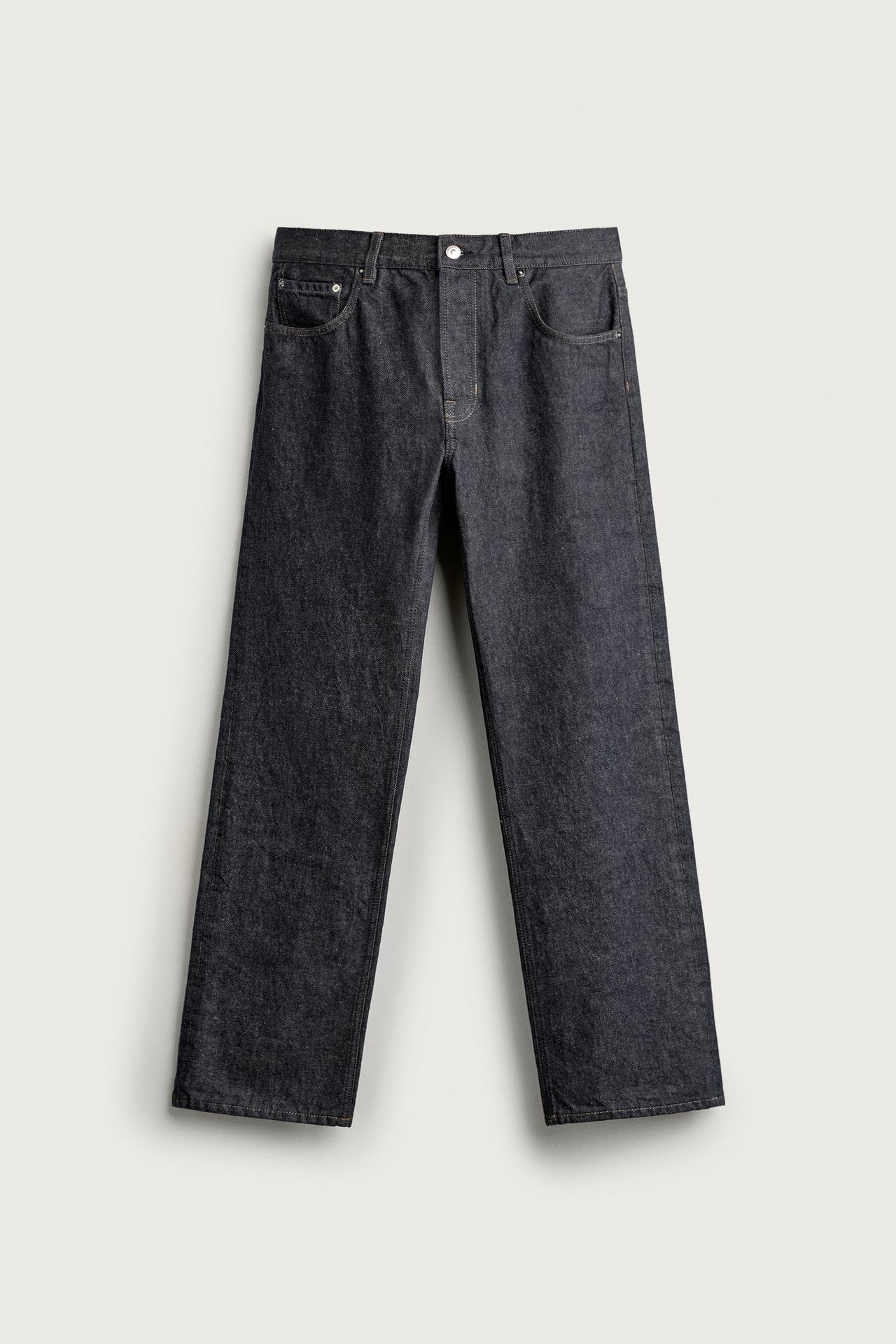 LOW-RISE STRAIGHT-FIT JEANS — Blue