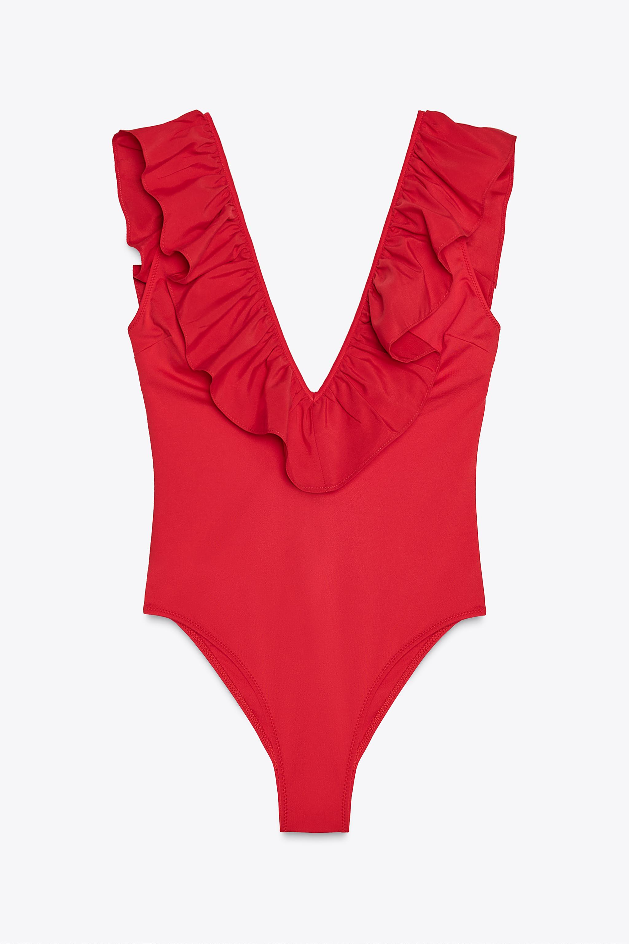 ZARA フリルスイムウェア 2856/059 フリルスイムウェア - レッド | ZARA Japan / 日本