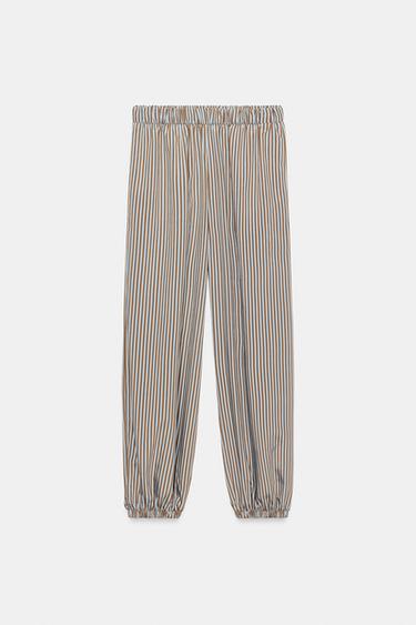 ZW COLLECTION STRIPED SAROUEL TROUSERS - Brown-Blue by Zara