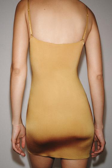 SHORT STRAPPY DRESS - Dark yellow by Zara - Image 2