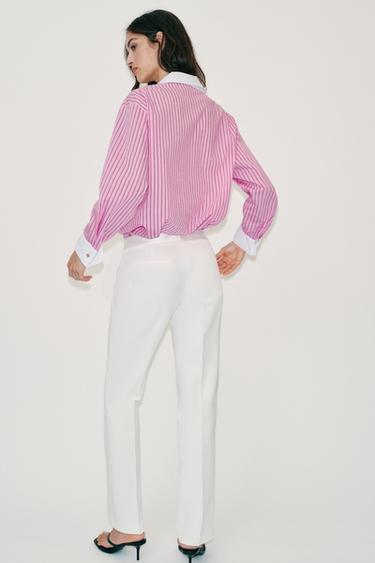STRIPED POPLIN SHIRT - Pink by Zara - Image 2