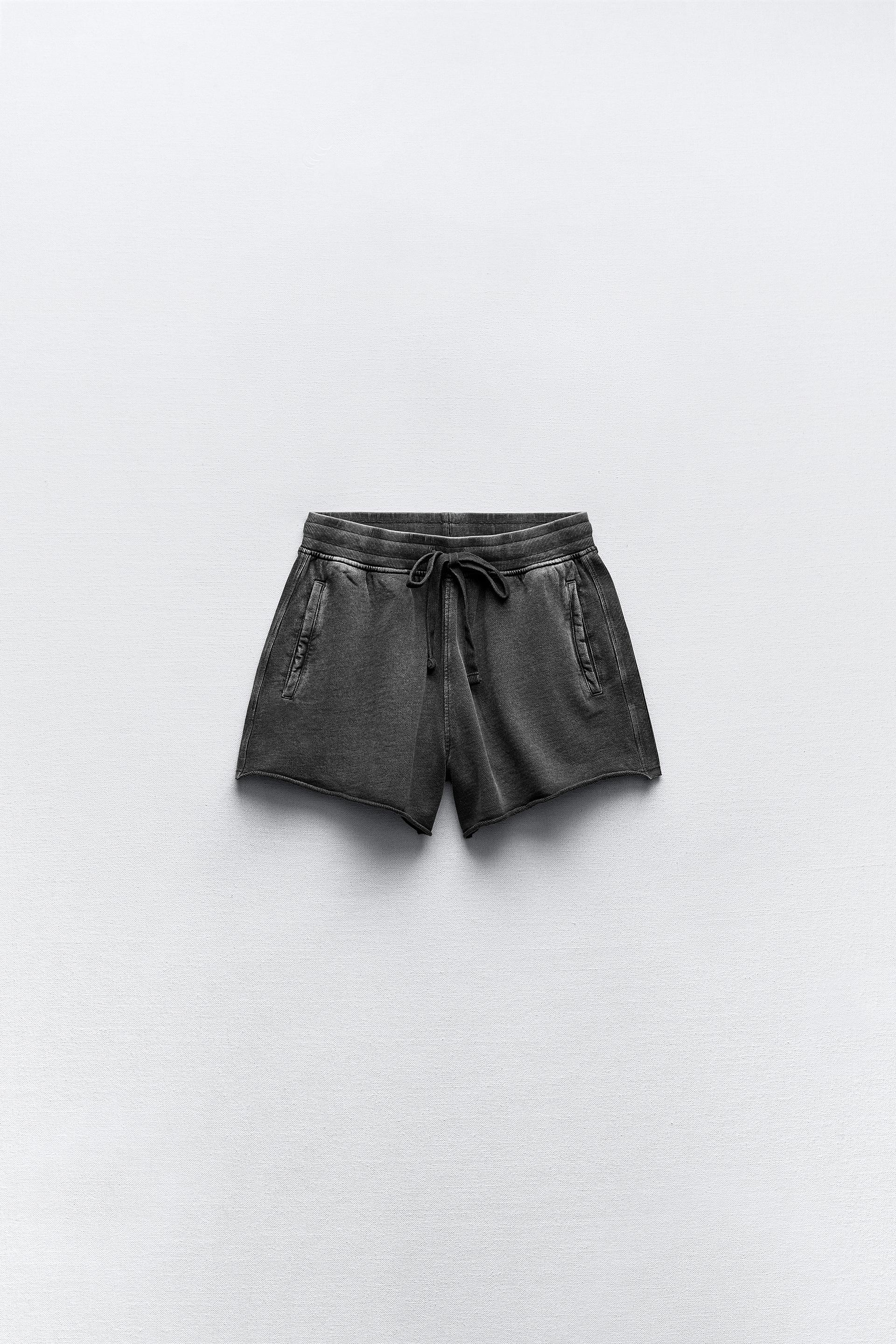 FADED-EFFECT PLUSH SHORTS