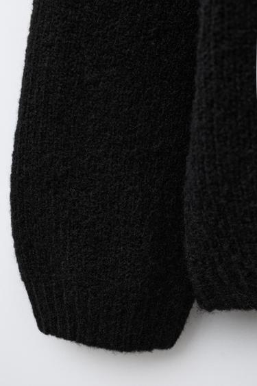 PULL EN MAILLE À FLEURS - Noir de Zara - Image 3