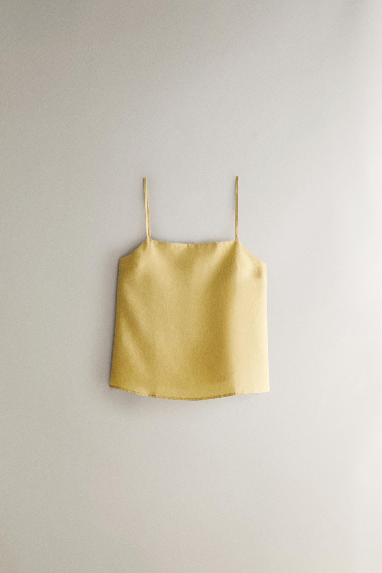 LINEN TOP — Yellow