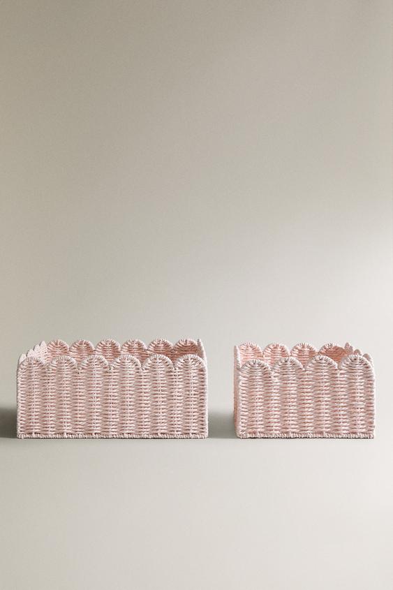 SMALL WAVY FIBRE BASKET - Pink by Zara - Image 0