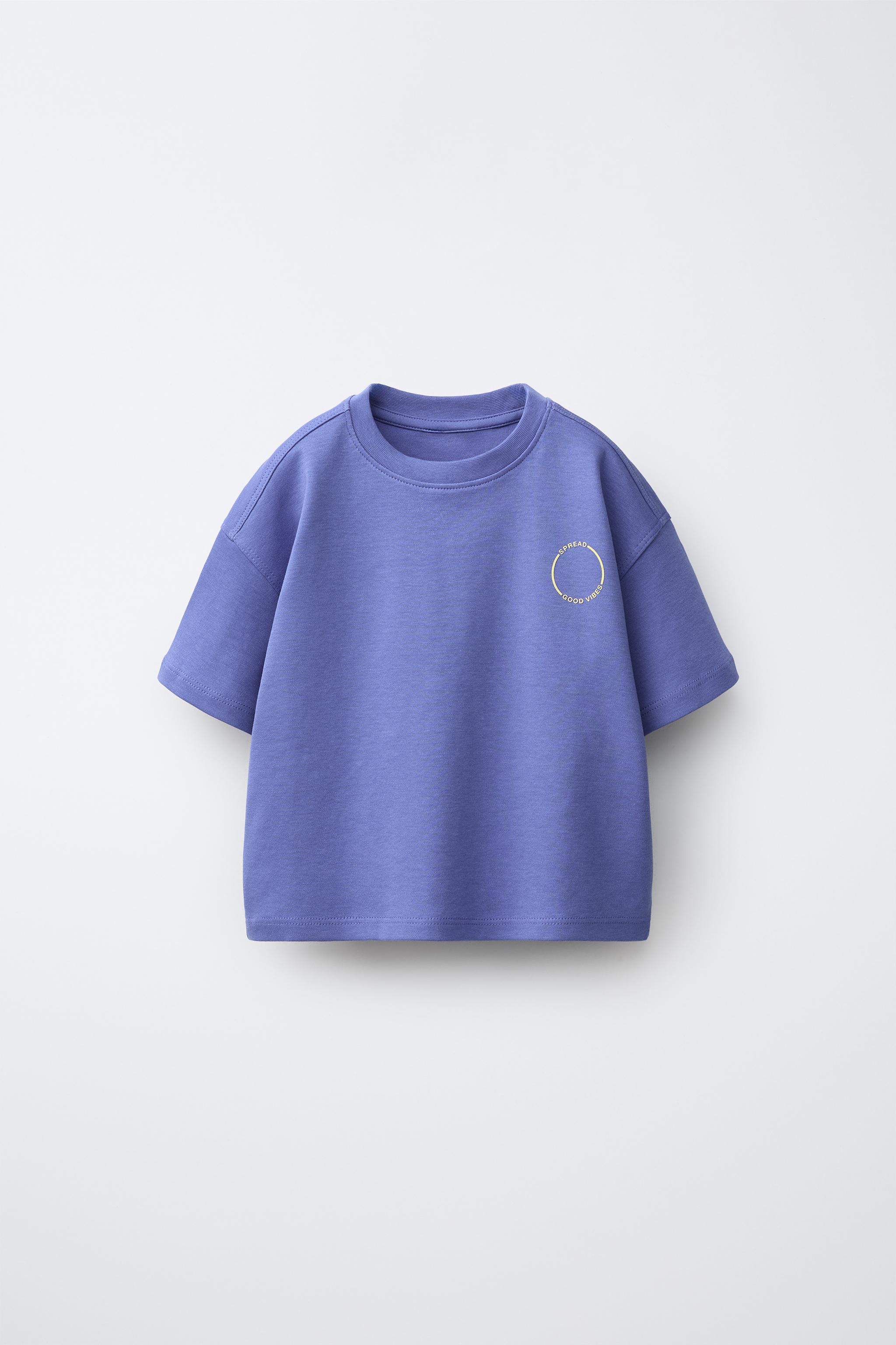 Детские футболки Zara INTERLOCK TEXT T-SHIRT — фото 2