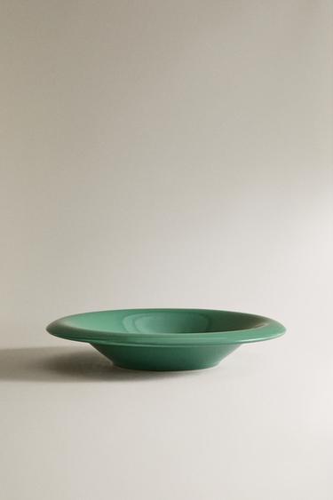 Zara ENAMELLED STONEWARE SOUP PLATE - 綠色