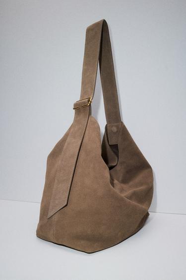 BOLSO MAXI SACA DETALLE ANILLA PIEL - Marrón de Zara