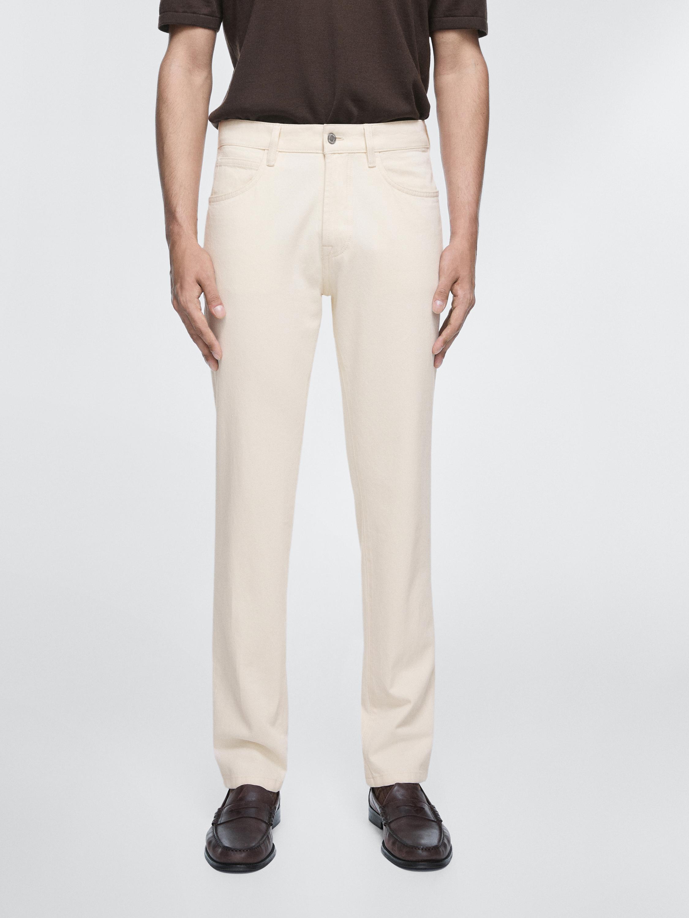Tapered fit jeans — Ecru