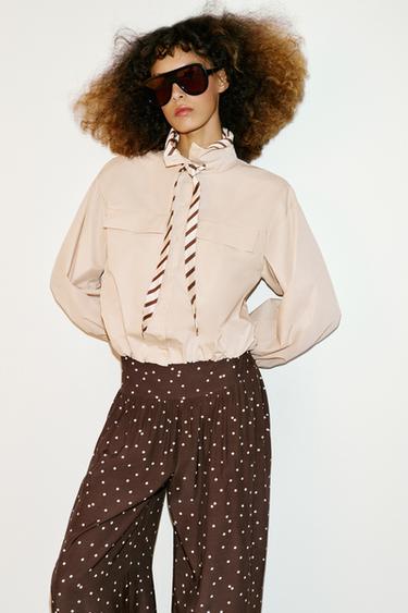 WIDE-LEG POLKA DOT TROUSERS - Brown / Ecru by Zara - Image 5