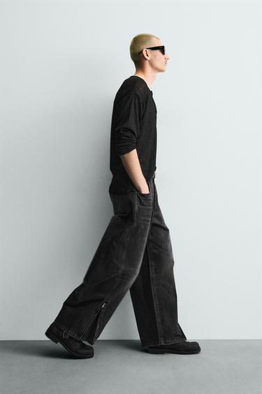 BALLOON FIT JEANS WITH ZIPS - Charcoal by Zara - Image 5