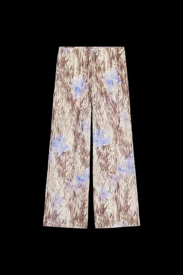 TÜLL-HOSE MIT PRINT - Braunblau von Zara - Bild 0