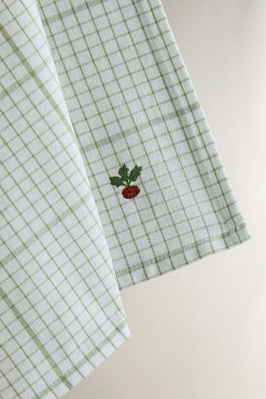 STRIPED TEA TOWEL PACK (PACK OF 2) - GREENISH by Zara - Image 2