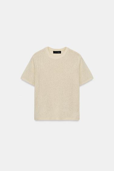 JERSEY MANGA CORTA - Beige claro de Zara