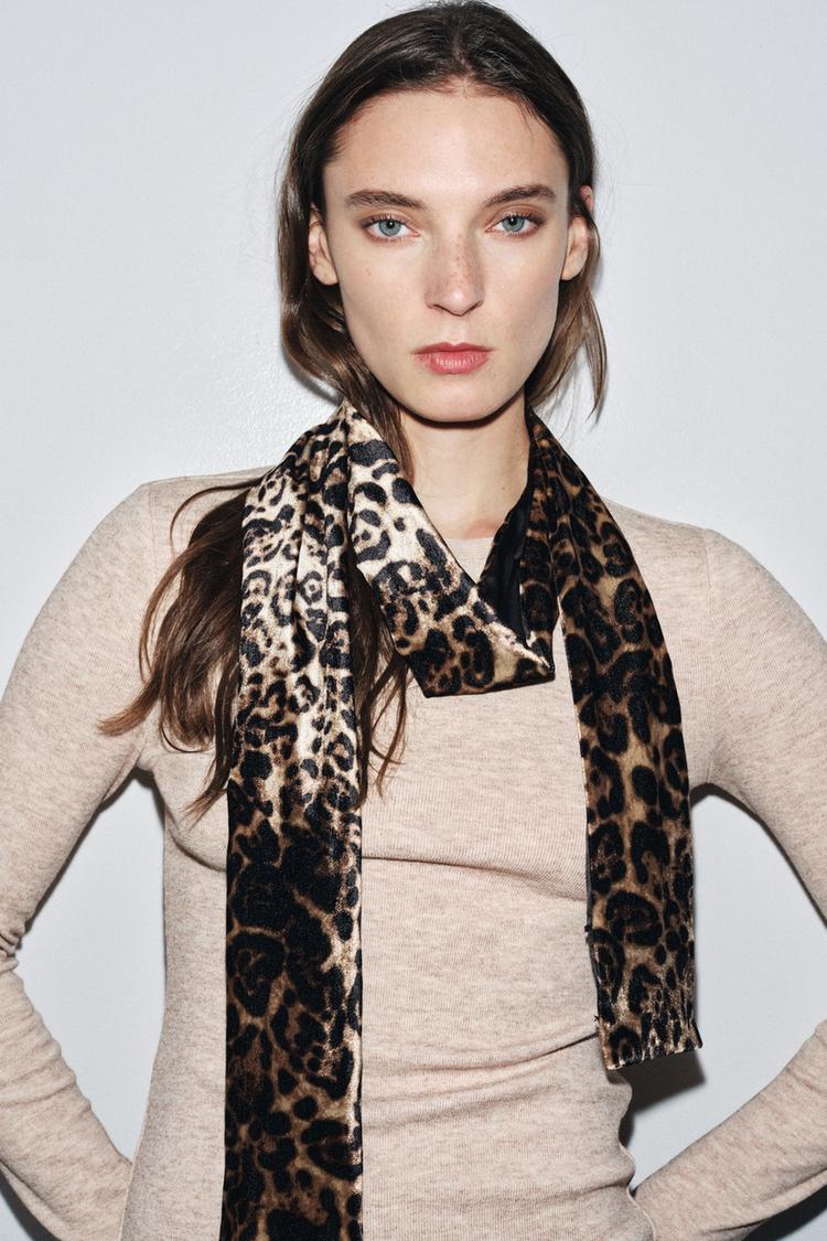 Scialle Maxi Sciarpa Zara Scialle Sciarpa Animalier Zara Sciarpa