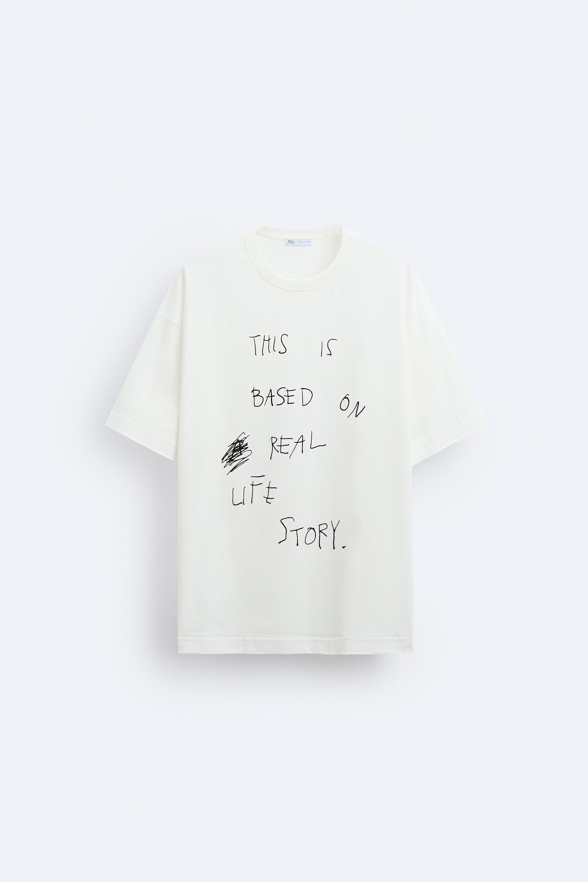 テキスト Tシャツ - オフホワイト | ZARA Japan / 日本