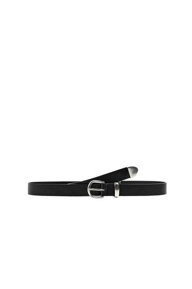 LEATHER BELT WITH TOECAP - Black by Zara