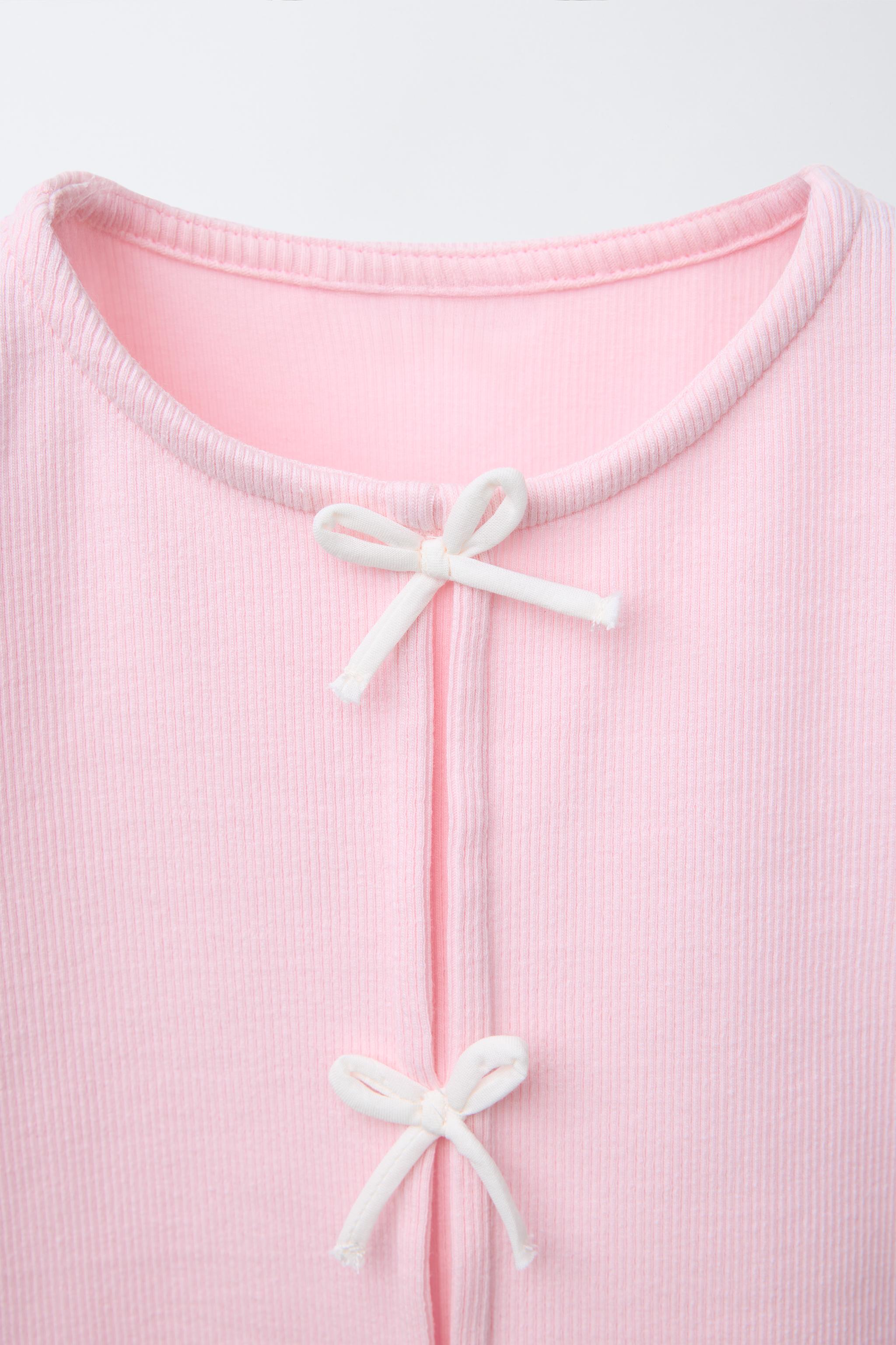 T-SHIRT CÔTELÉ NŒUDS