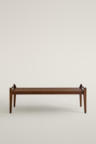 LONG WOODEN BENCH — Brown 2