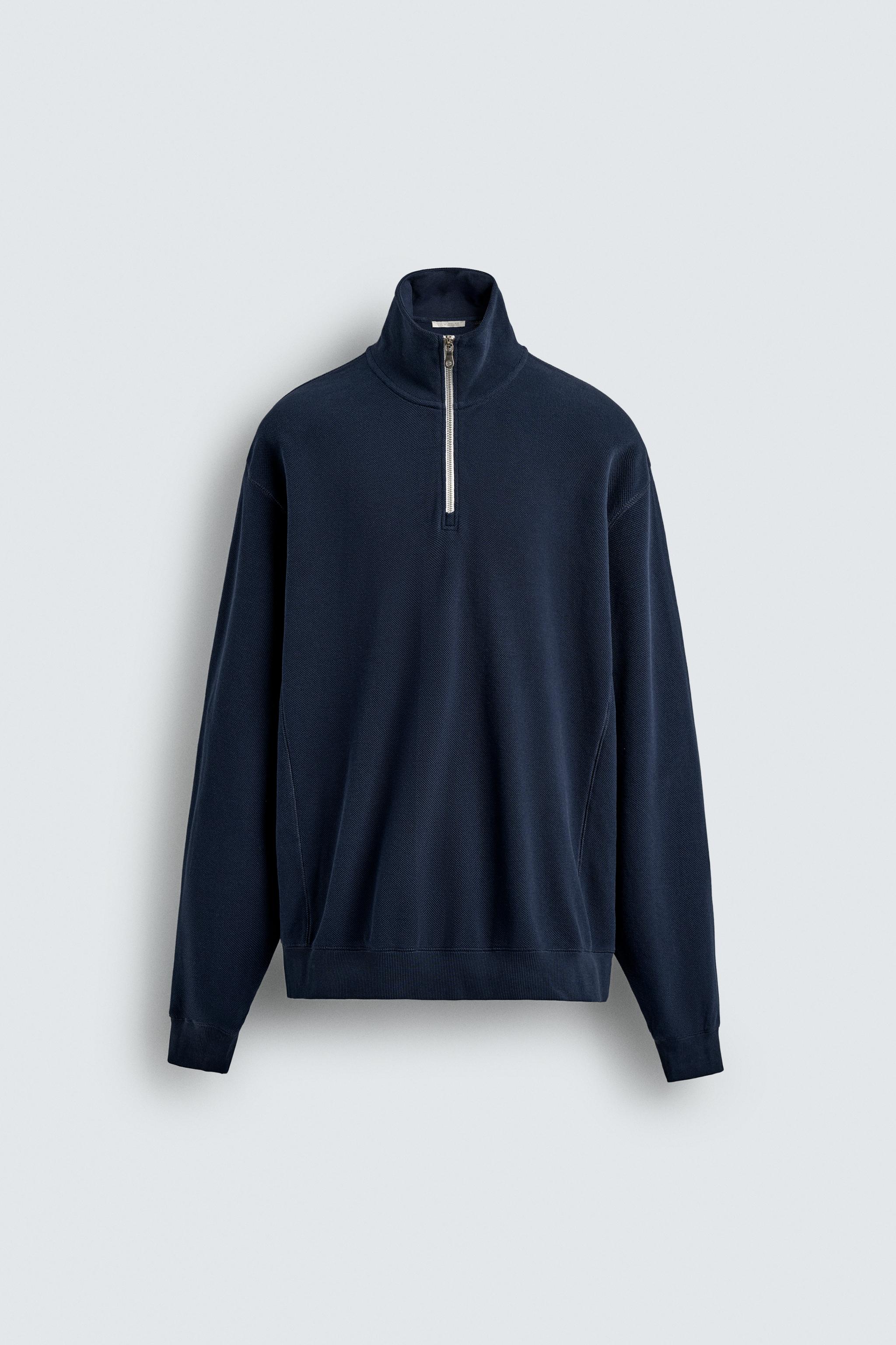 PIQUÉ QUARTER-ZIP SWEATSHIRT