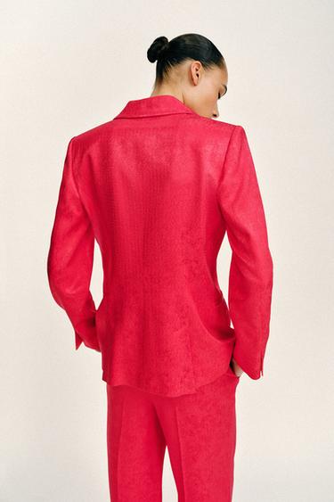 VESTE JACQUARD À ÉPAULETTES - Framboise de Zara - Image 6