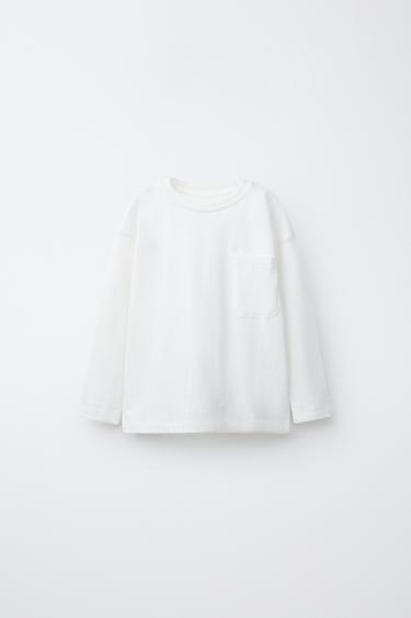 CAMISETA BOLSILLO LISA - Crudo de Zara