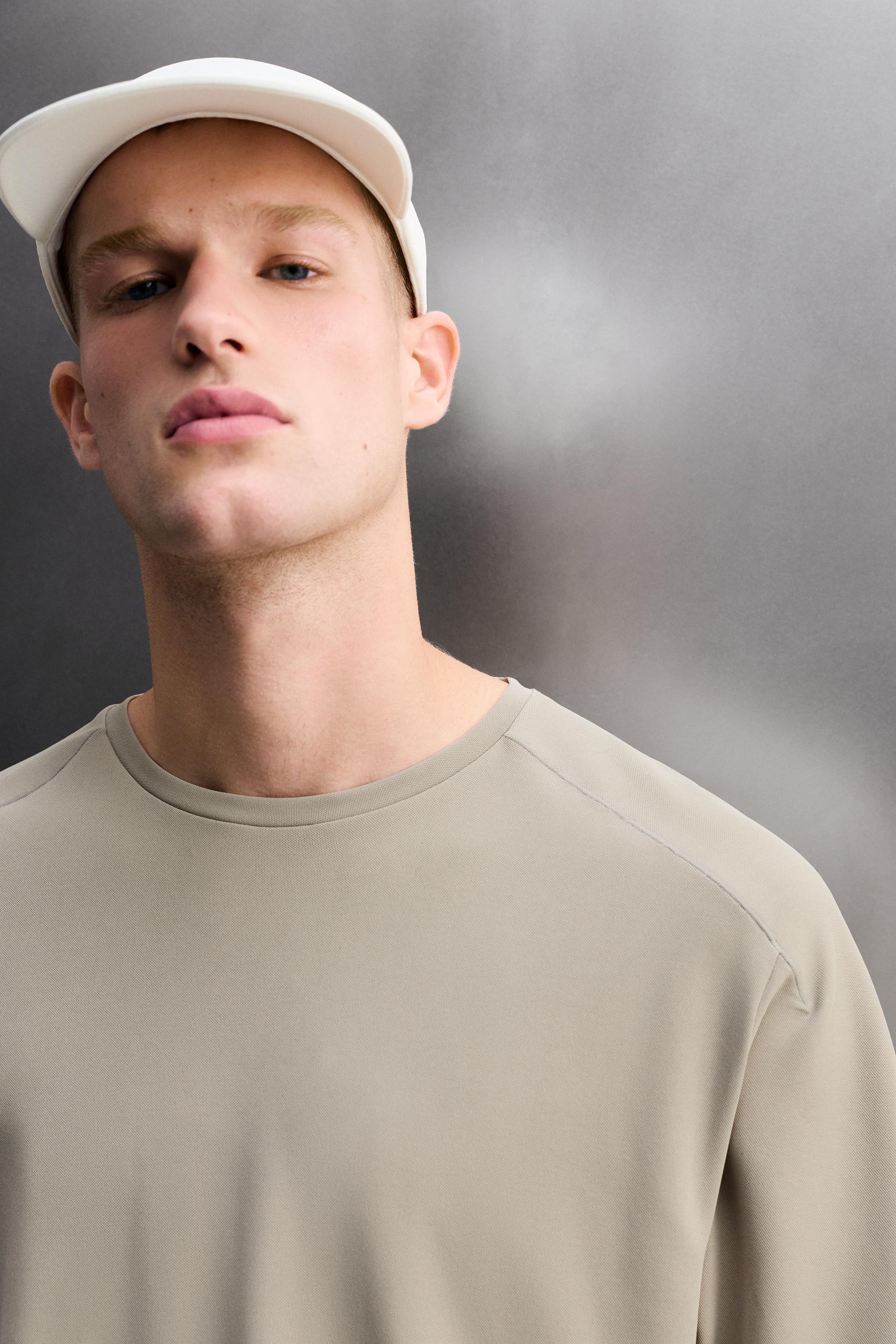 Мужские футболки Zara TECHNICAL PIQUÉ TEXTURE T-SHIRT — фото 5
