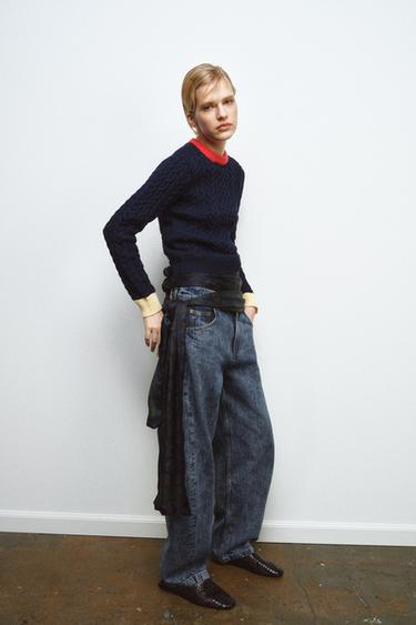 CABLE-KNIT COLOUR BLOCK JUMPER - Multicoloured by Zara - Image 3