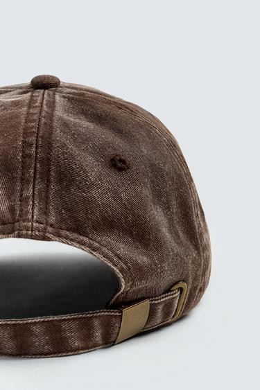 CASQUETTE DÉLAVÉE INSCRIPTION BRODÉE CONTRASTÉE - Marron de Zara - Image 3