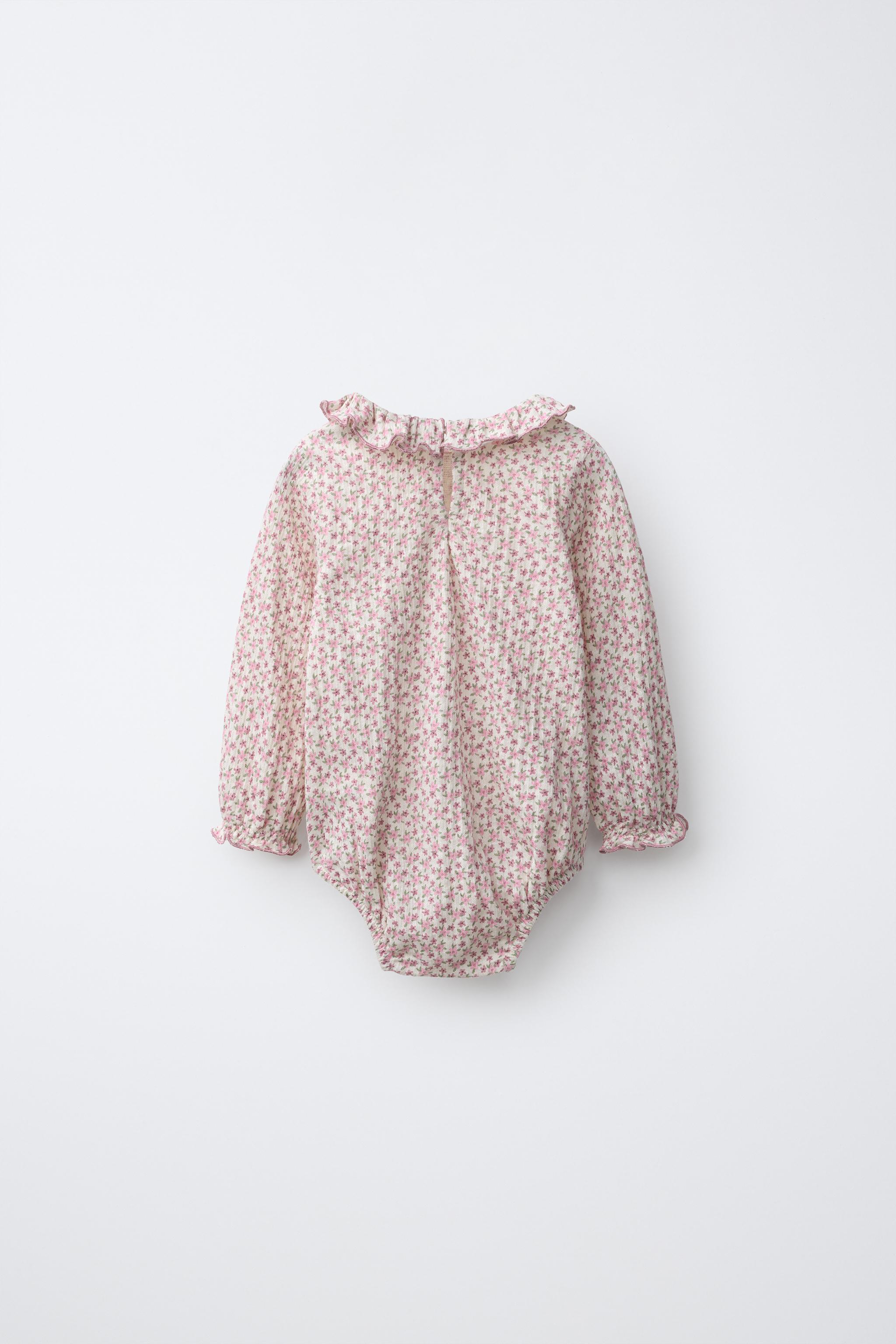 TEXTURED FLORAL PRINT BODYSUIT