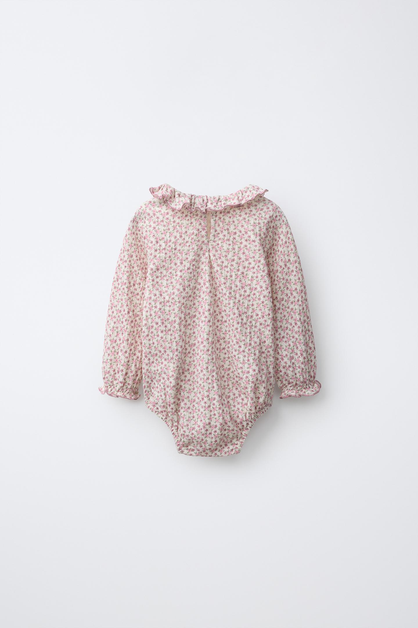 Боди для детей, цветочный принт — Zara, цвет: Пастельный розовый — фото 2
