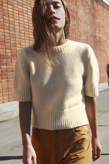 JERSEY PUNTO MANGA CORTA - Mantequilla de Zara