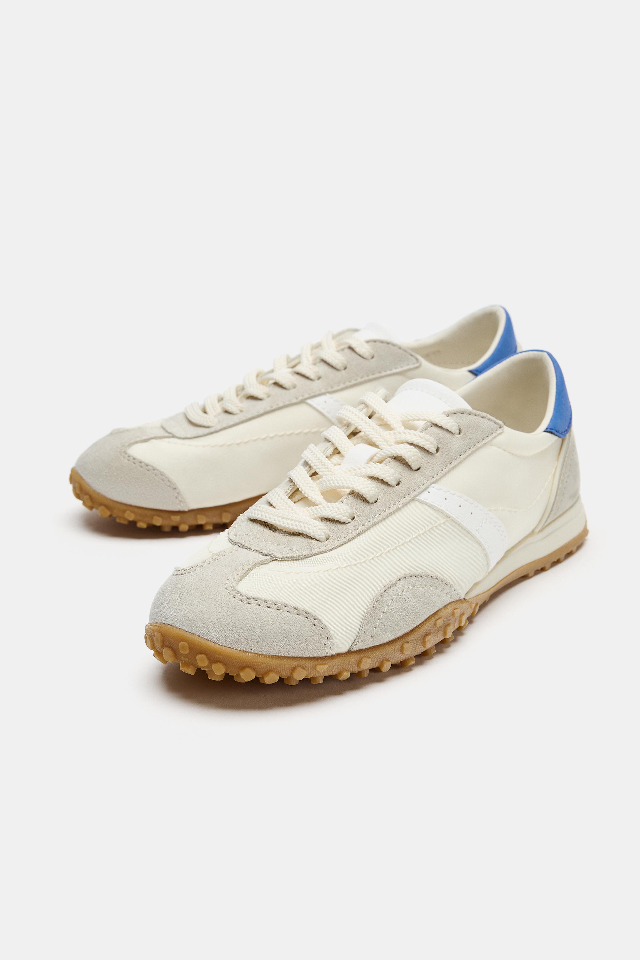 Женские кроссовки Zara CONTRAST HEEL BLUCHER SNEAKERS — фото 4