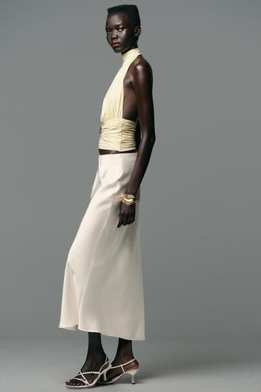 SUN GATHERED POLYAMIDE TOP - Yellow by Zara - Image 2